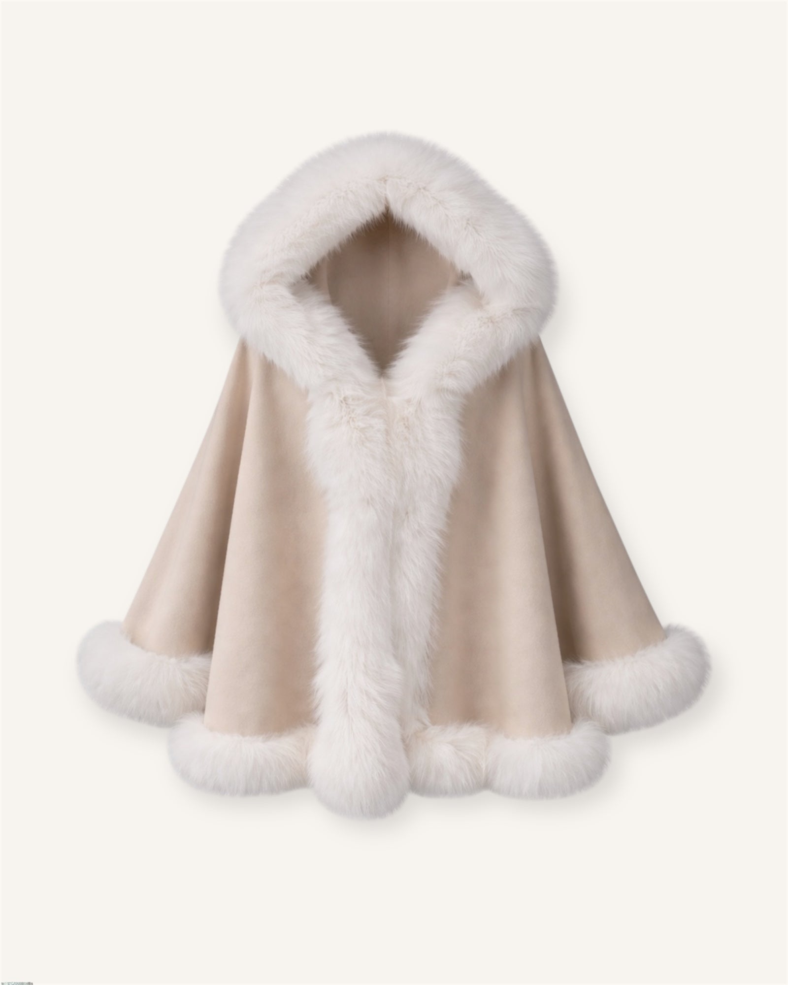 The Tijuana- Poncho aus Kaschmir mit Pelz