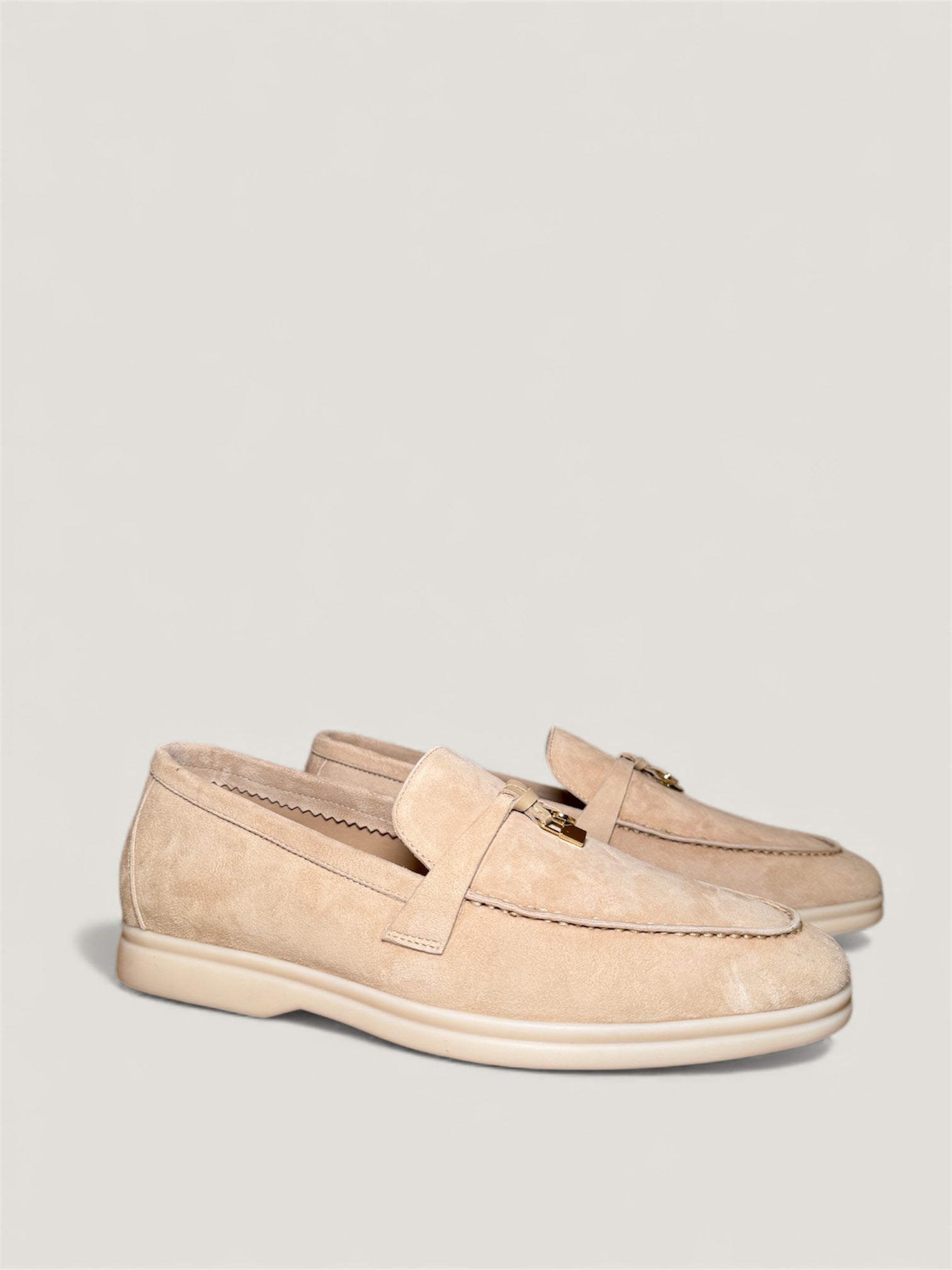 Klassische Amulett Loafer Damen - Champagner Beige