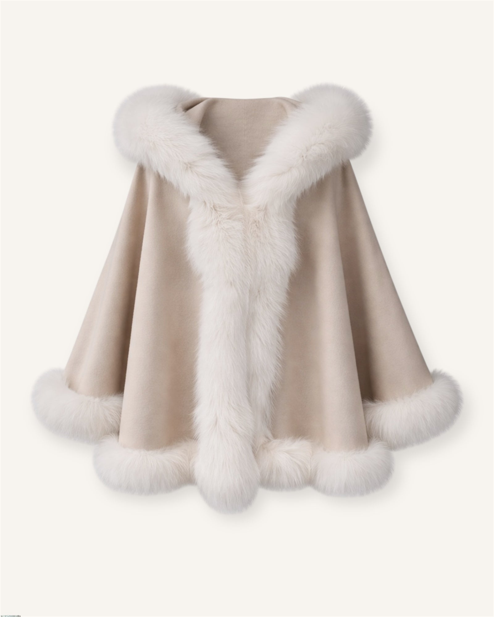 The Tijuana- Poncho aus Kaschmir mit Pelz