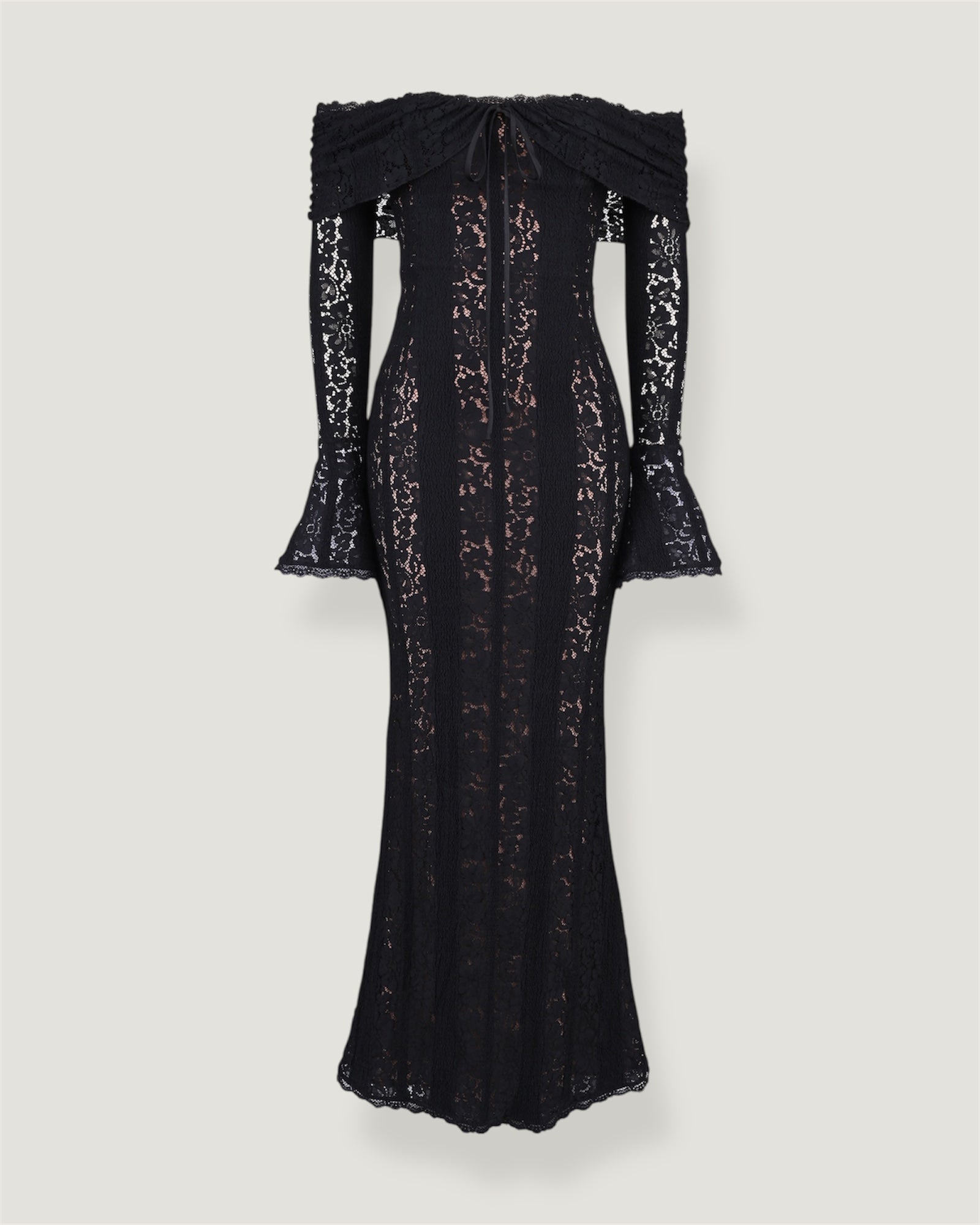 Thalia - Maxi Spitzenkleid (weiß, schwarz)
