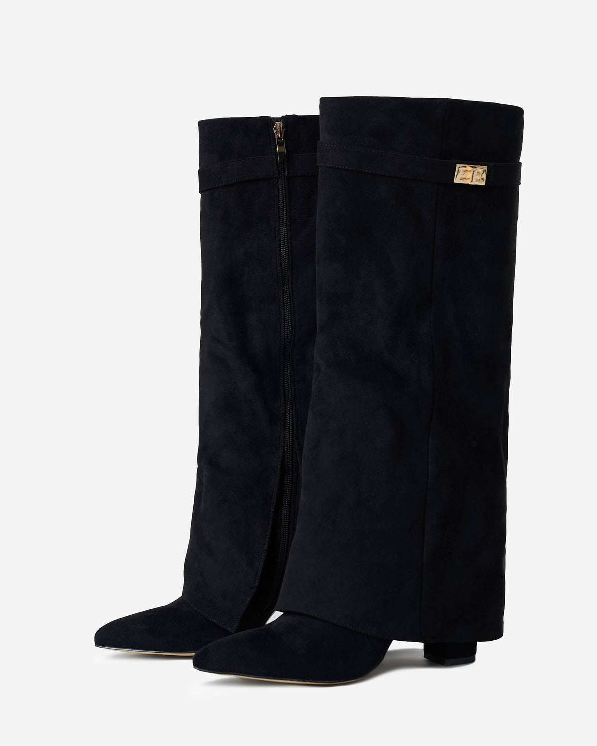 Caliante Shark Boots Kunstvelour – Schwarz