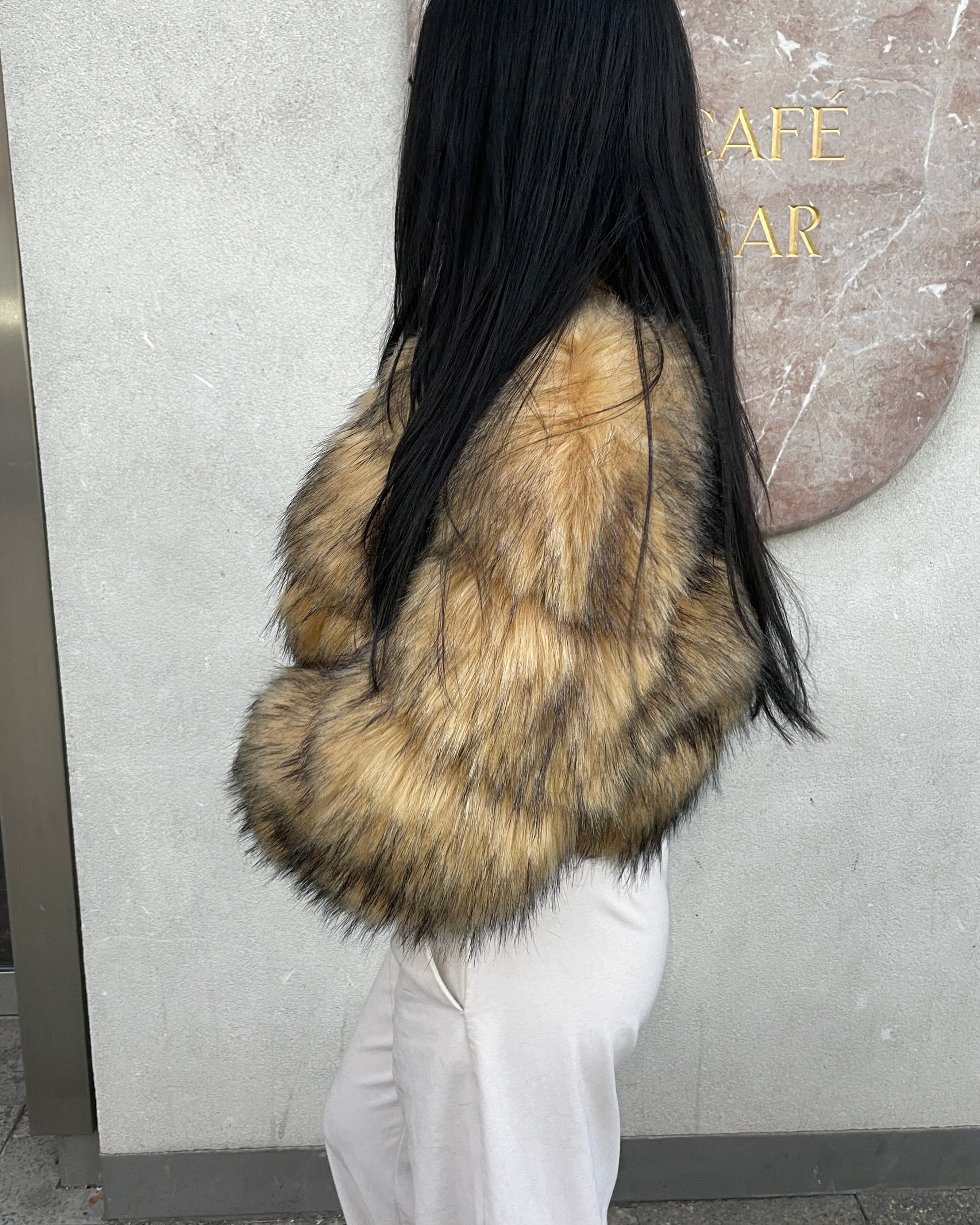 Pelzjacke faux fur cropped