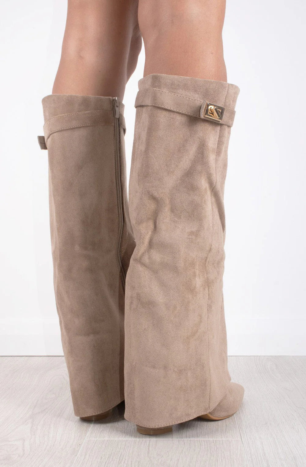 Calianté Shark Boots Kunstvelour - Champagne Beige