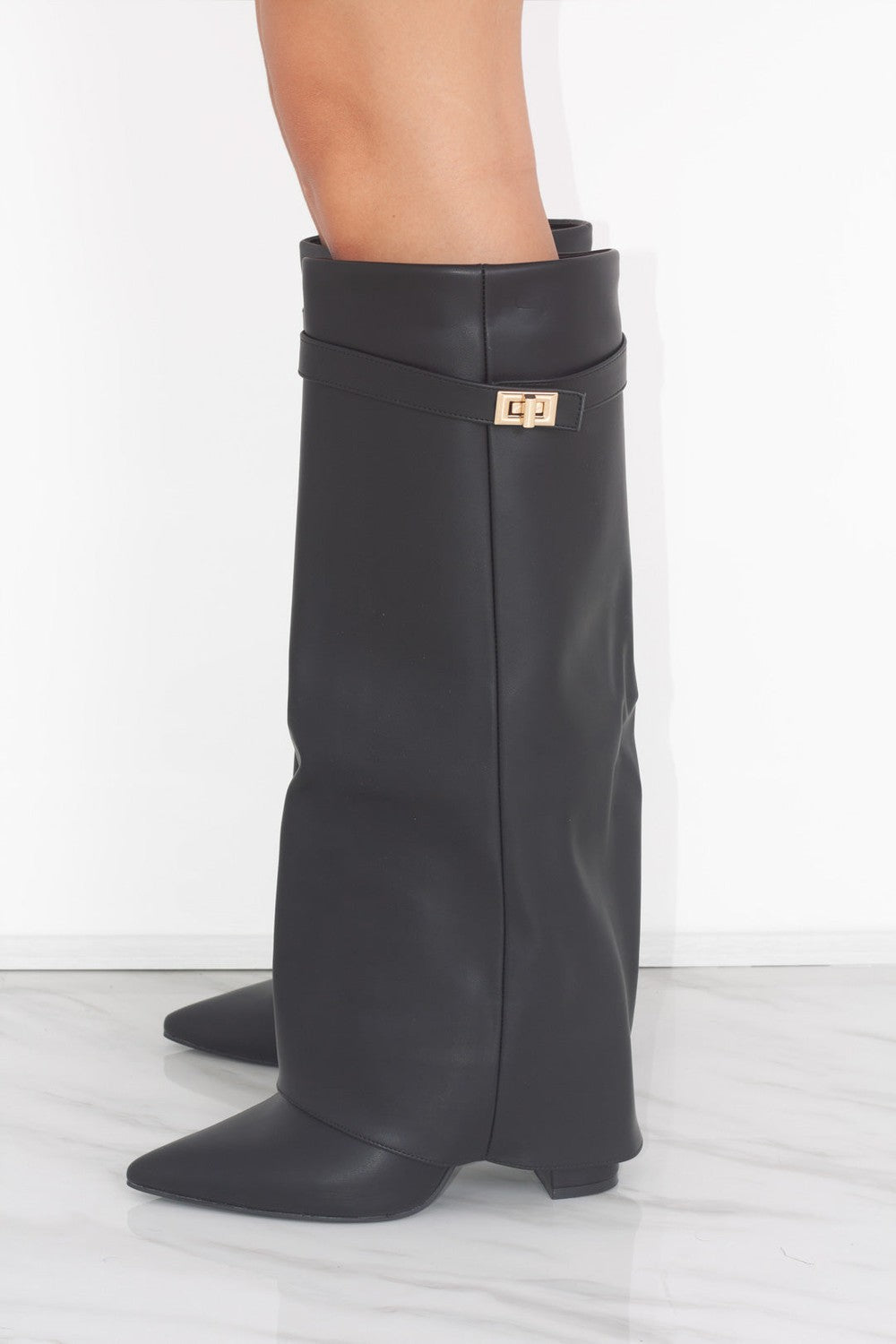 Calianté Shark Boots Kunstleder - Schwarz