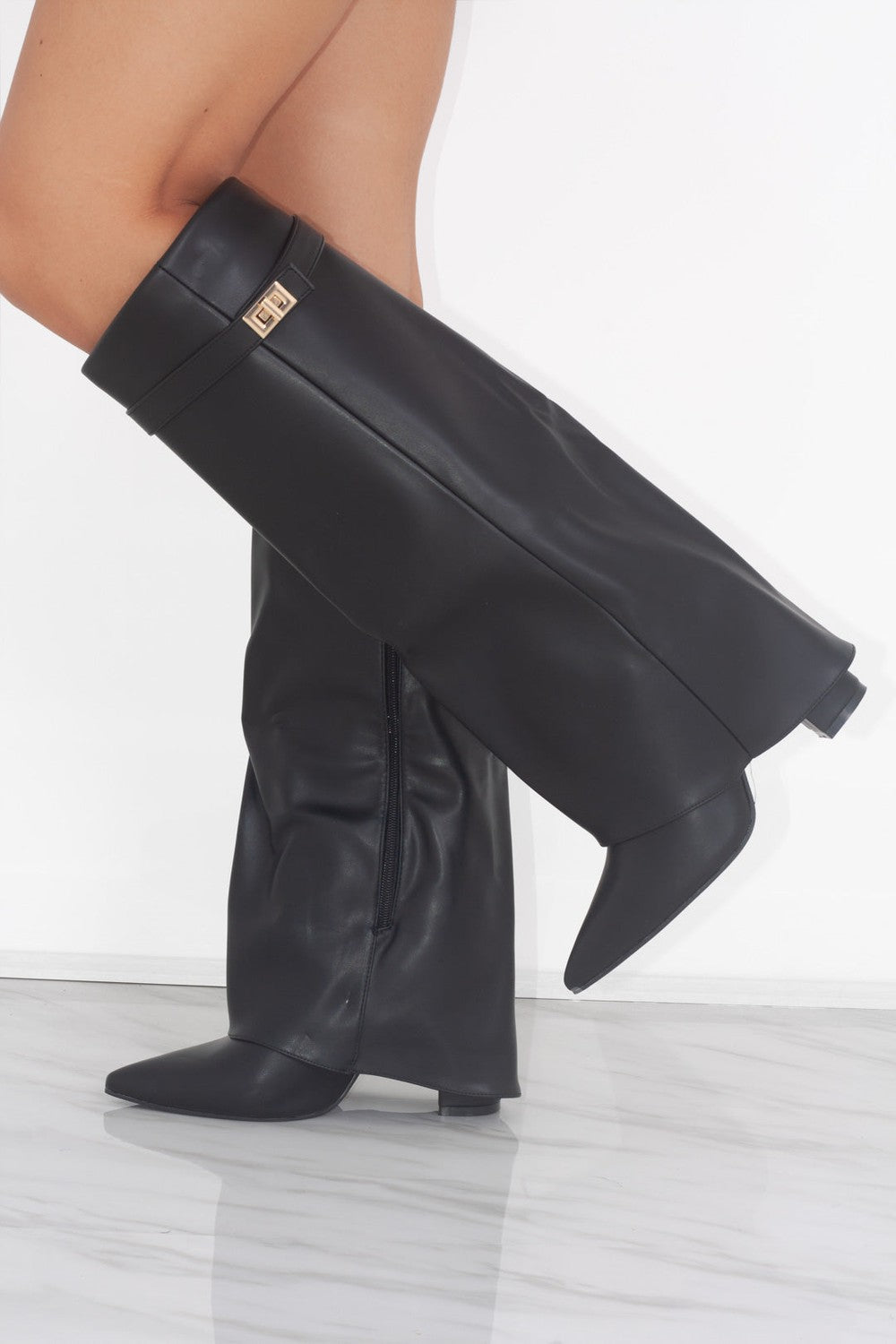 Calianté Shark Boots Kunstleder - Schwarz