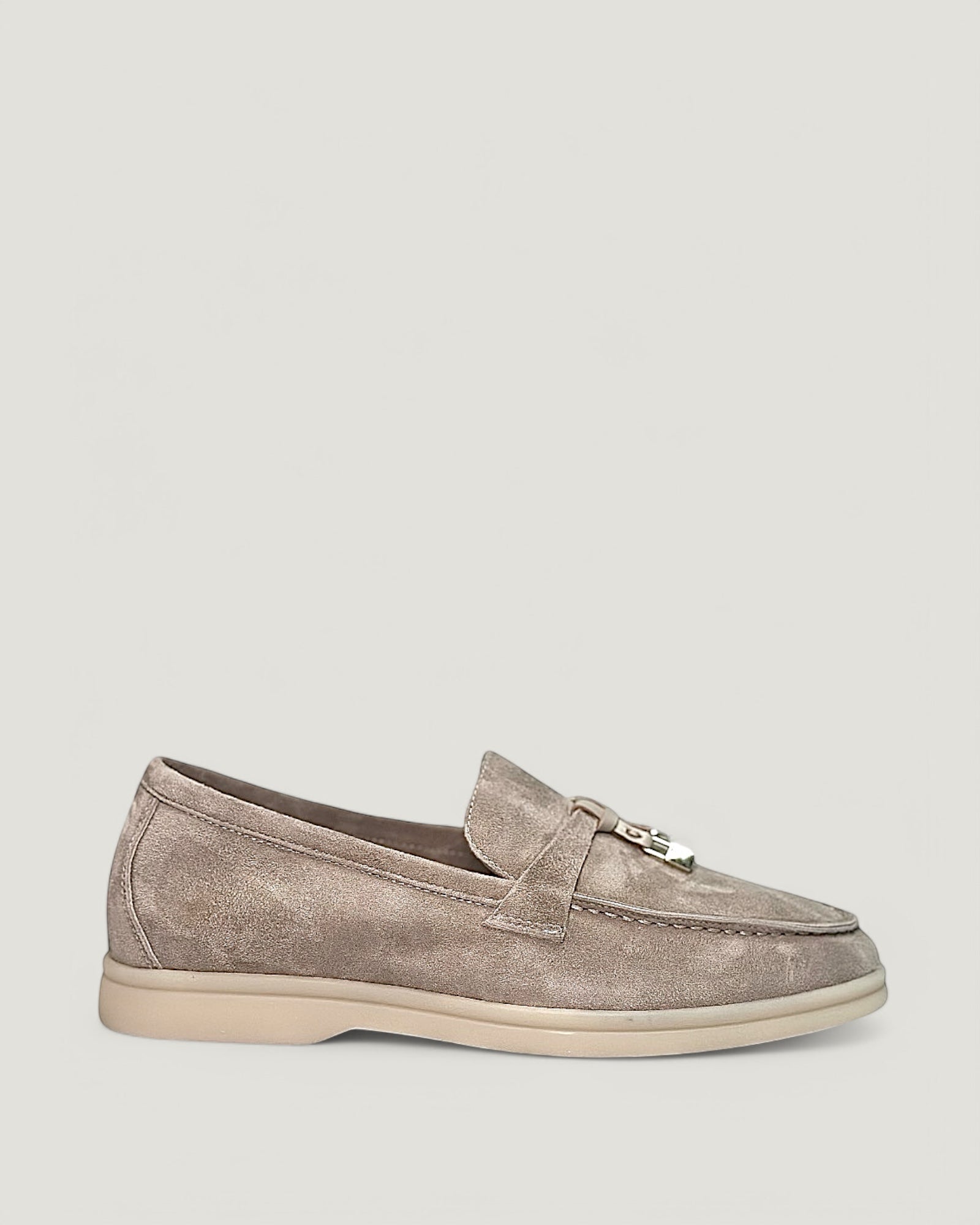 Klassische Amulett Loafer Damen - Taupe Grau