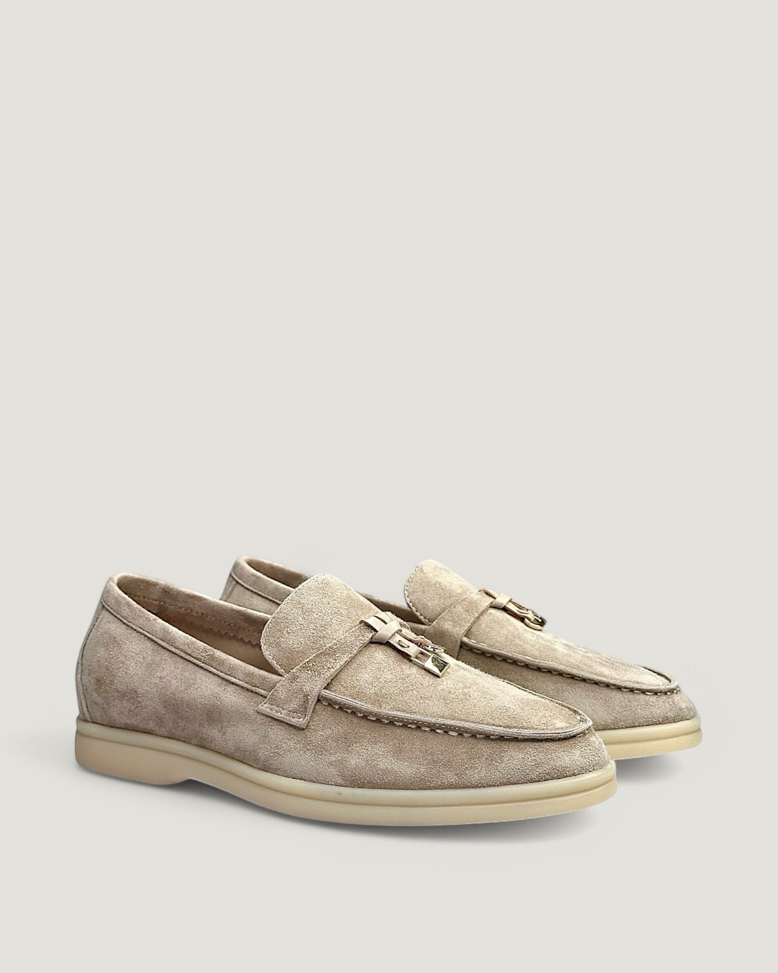Klassische Amulett Loafer Damen - Taupe Grau