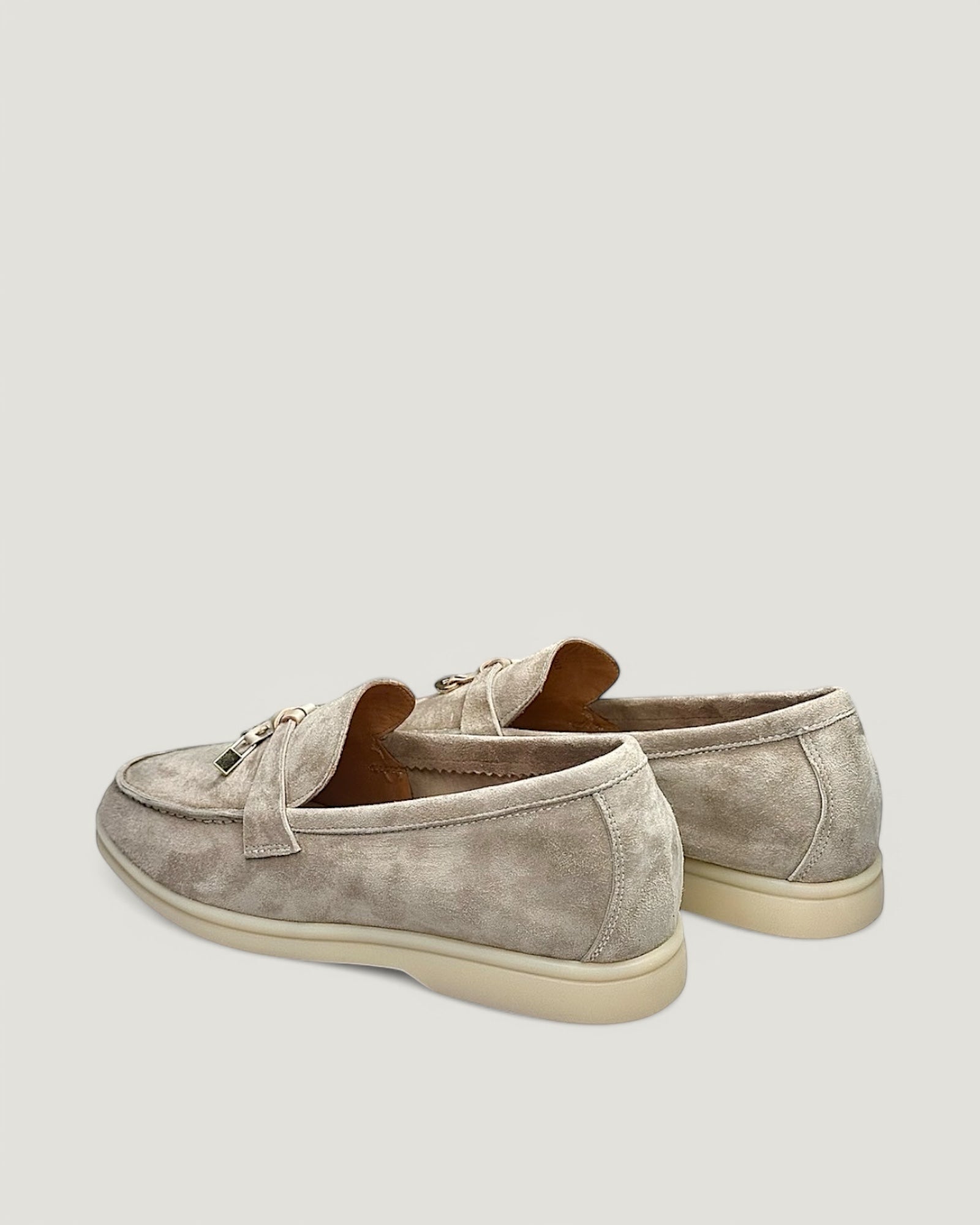 Klassische Amulett Loafer Damen - Taupe Grau