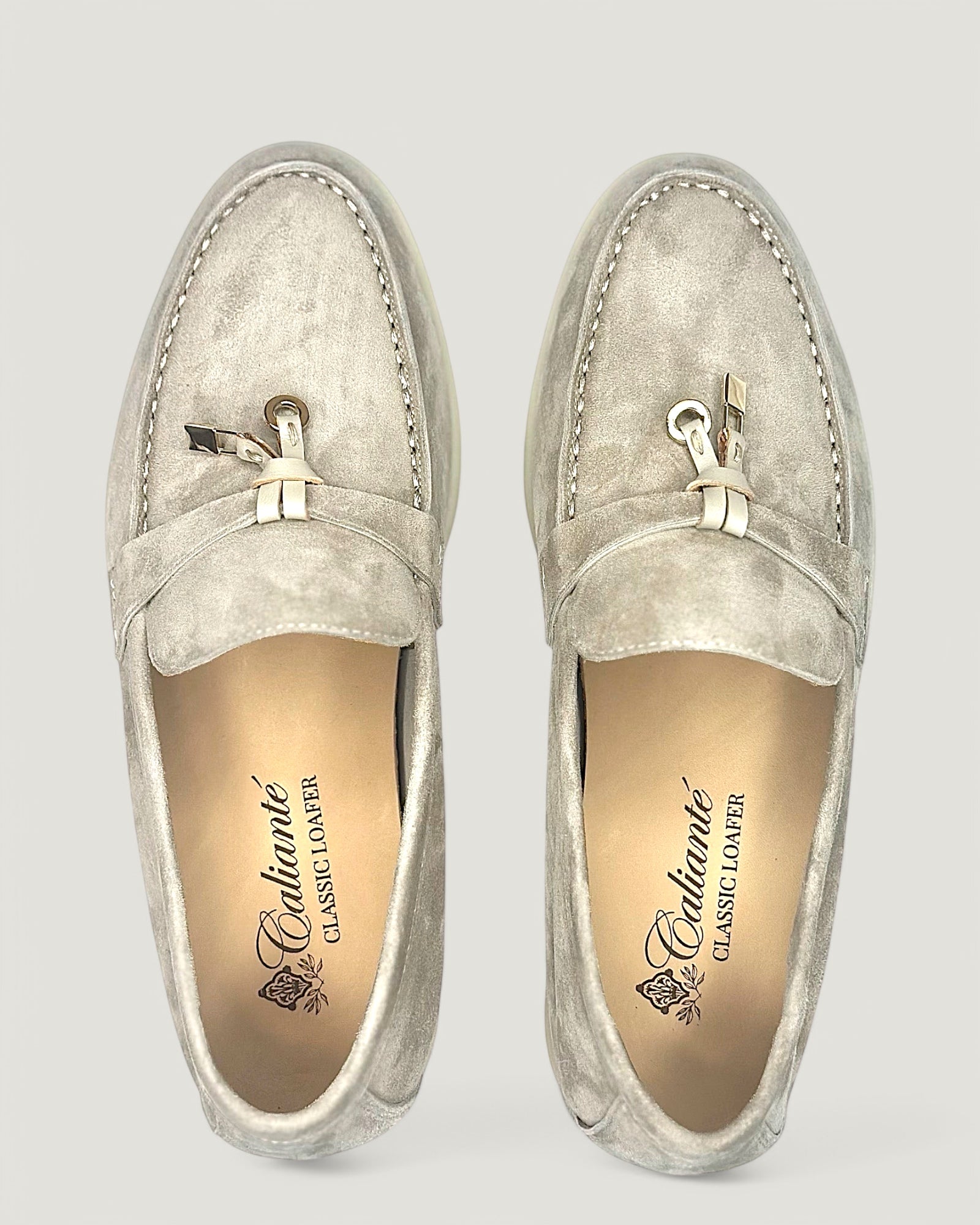 Klassische Amulett Loafer Damen - Taupe Grau