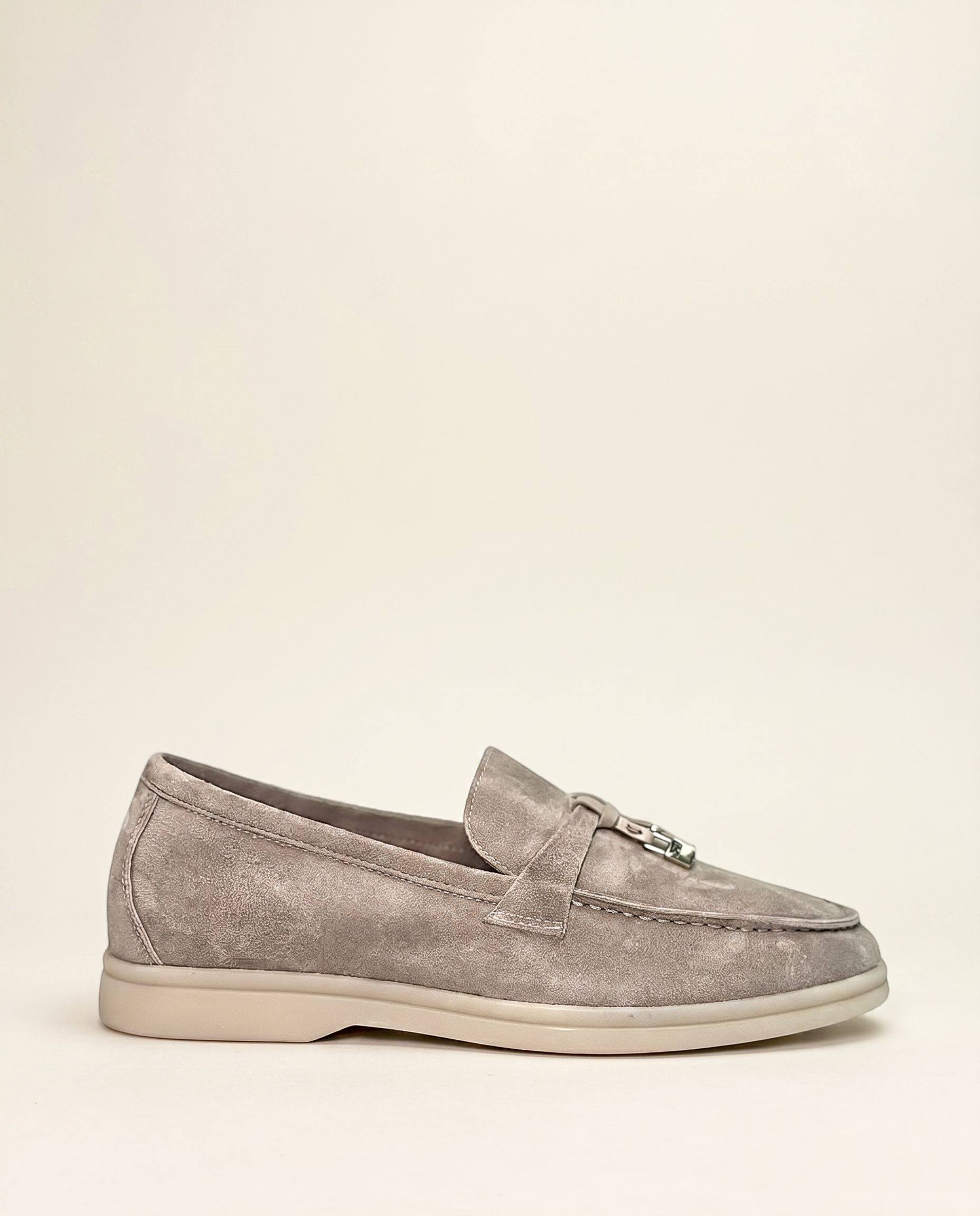 Klassische Amulett Loafer Damen - Taupe Grau