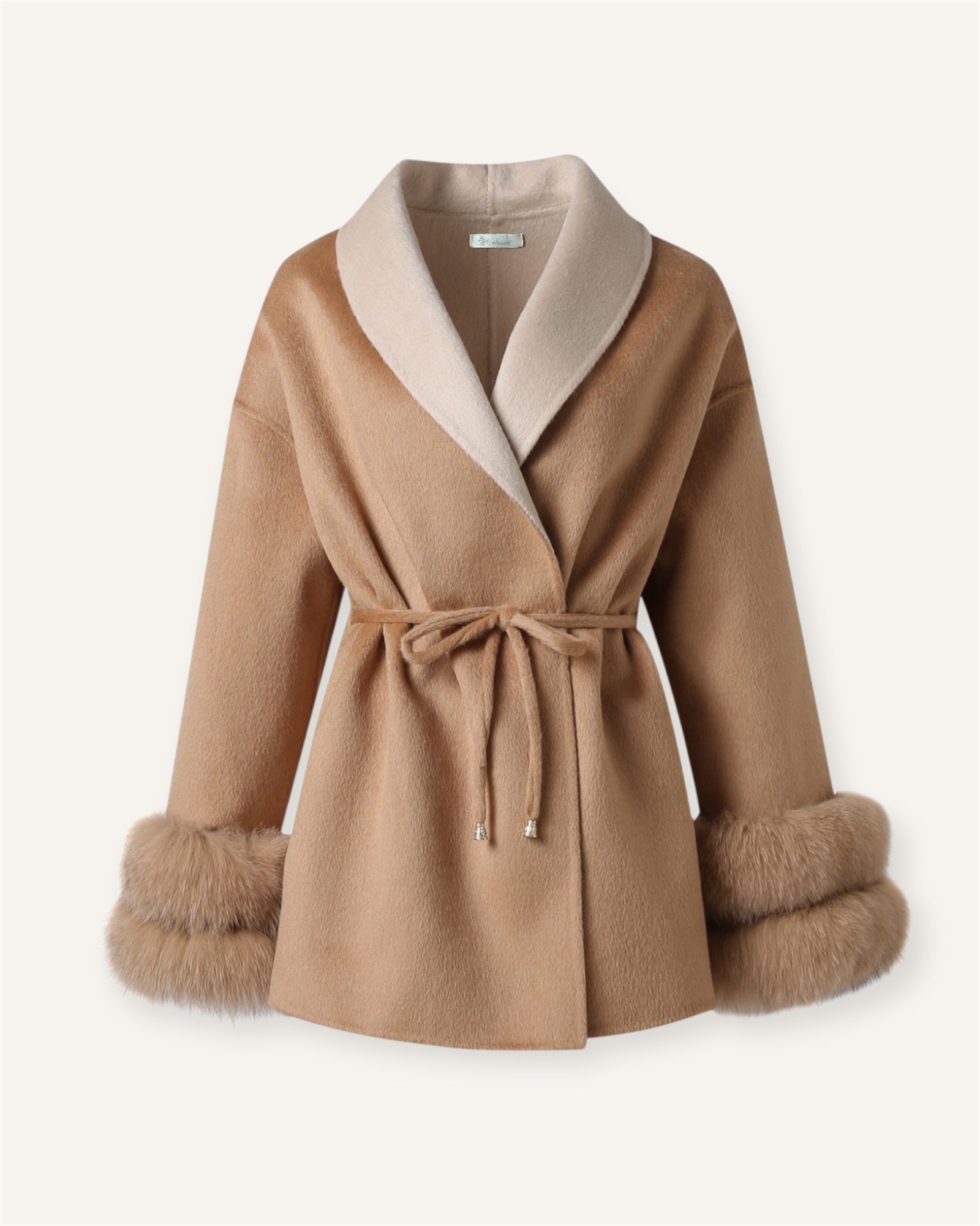 The Kalmar - Kaschmirmantel mit Pelzbesatz aus VIntage Pelz