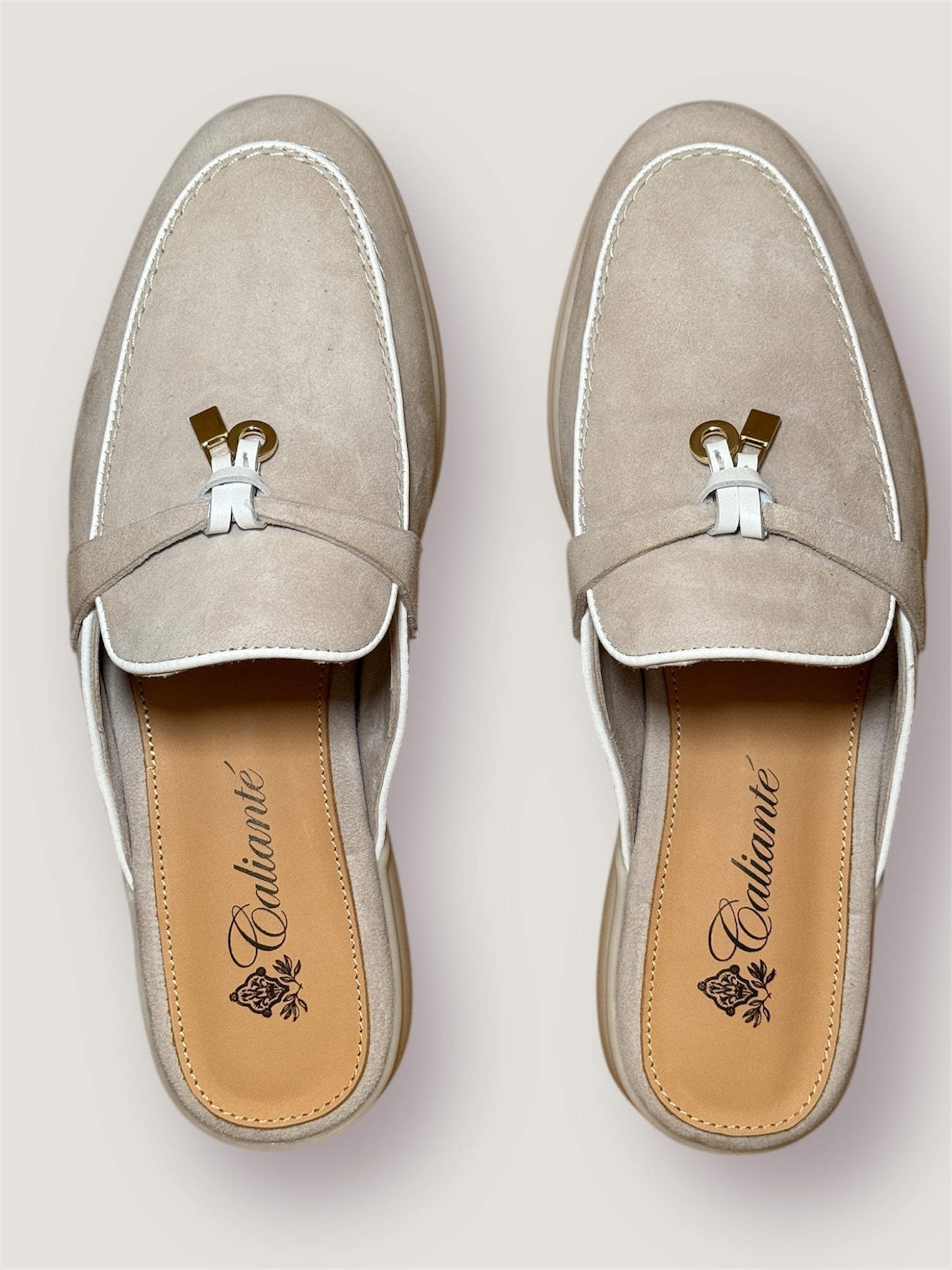 Boot Slipper Damen - Creme beige