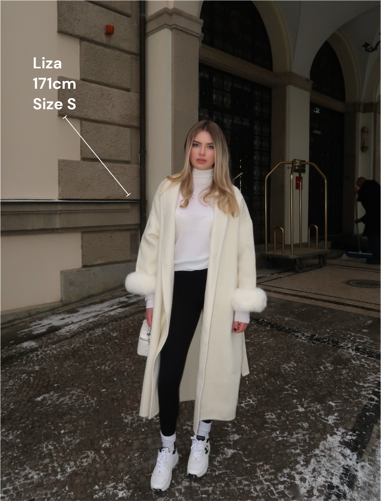 The London - Langer Wollmantel mit Fell