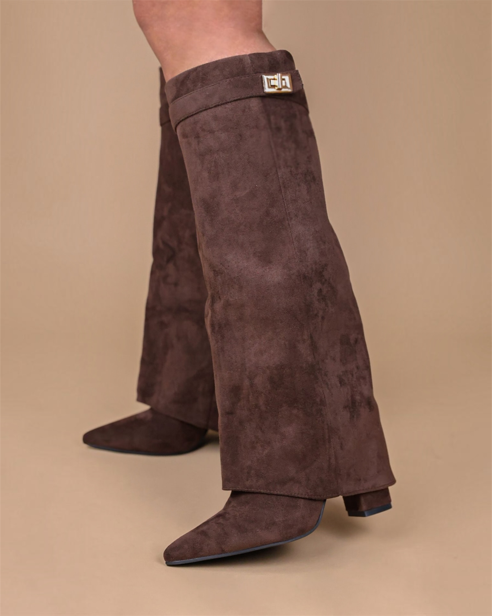 Caliante Shark Boots Faux Suede – Chocolate