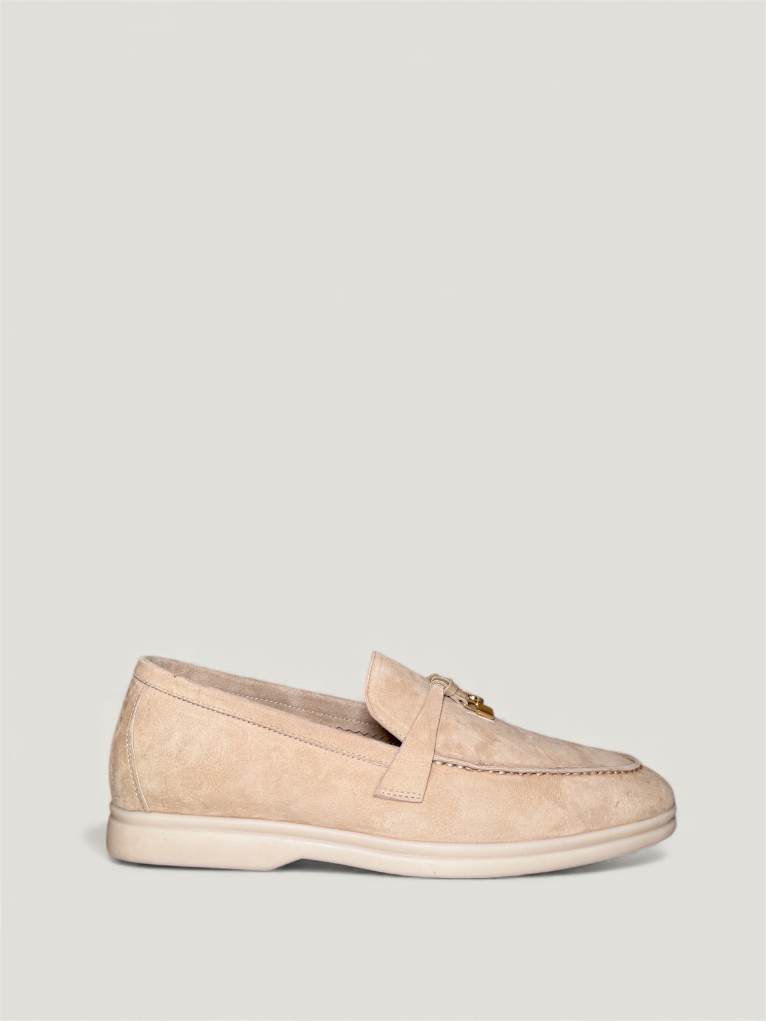Klassische Amulett Loafer Damen - Champagner Beige