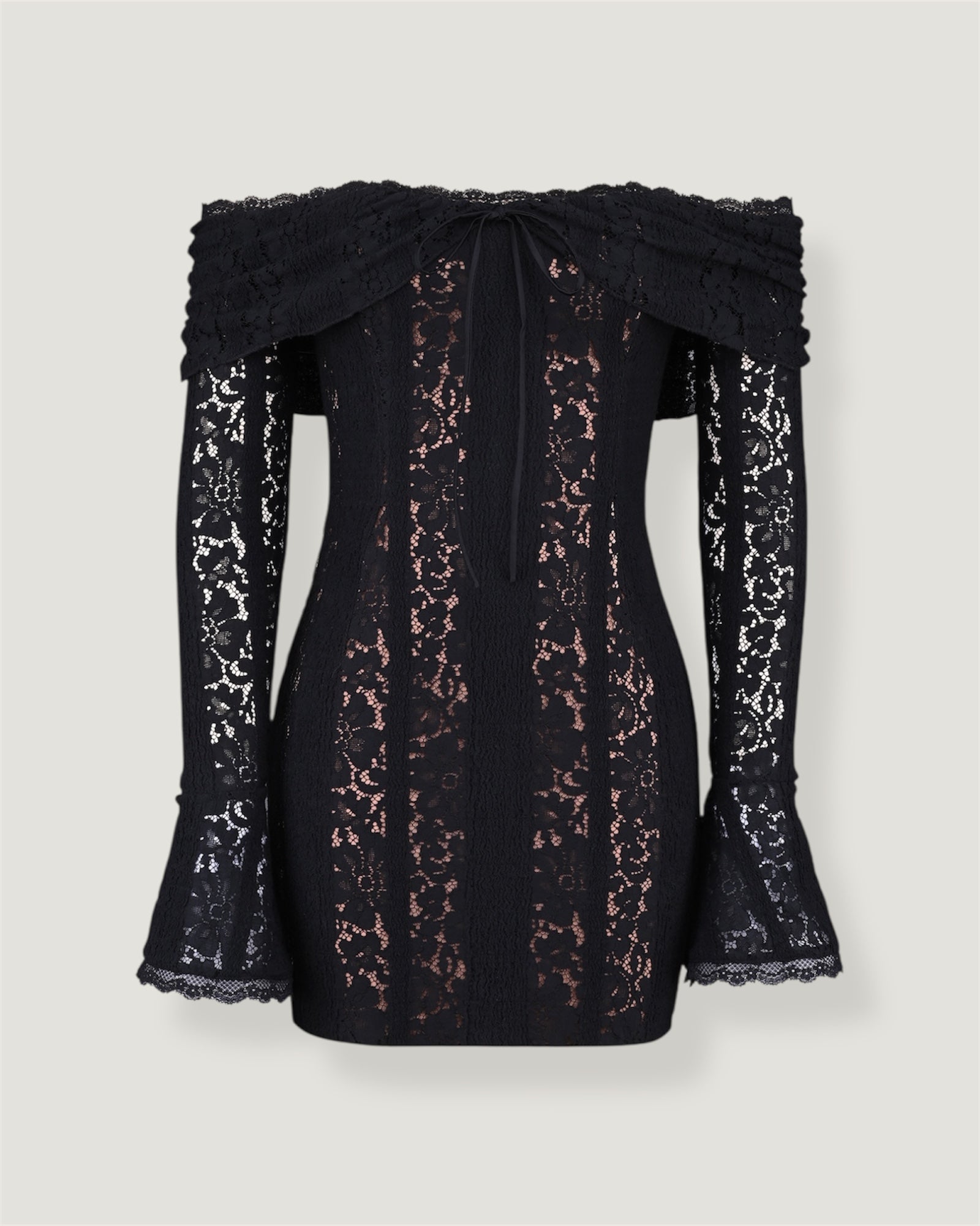 Tessa - Midi Spitzenkleid (weiß, schwarz)