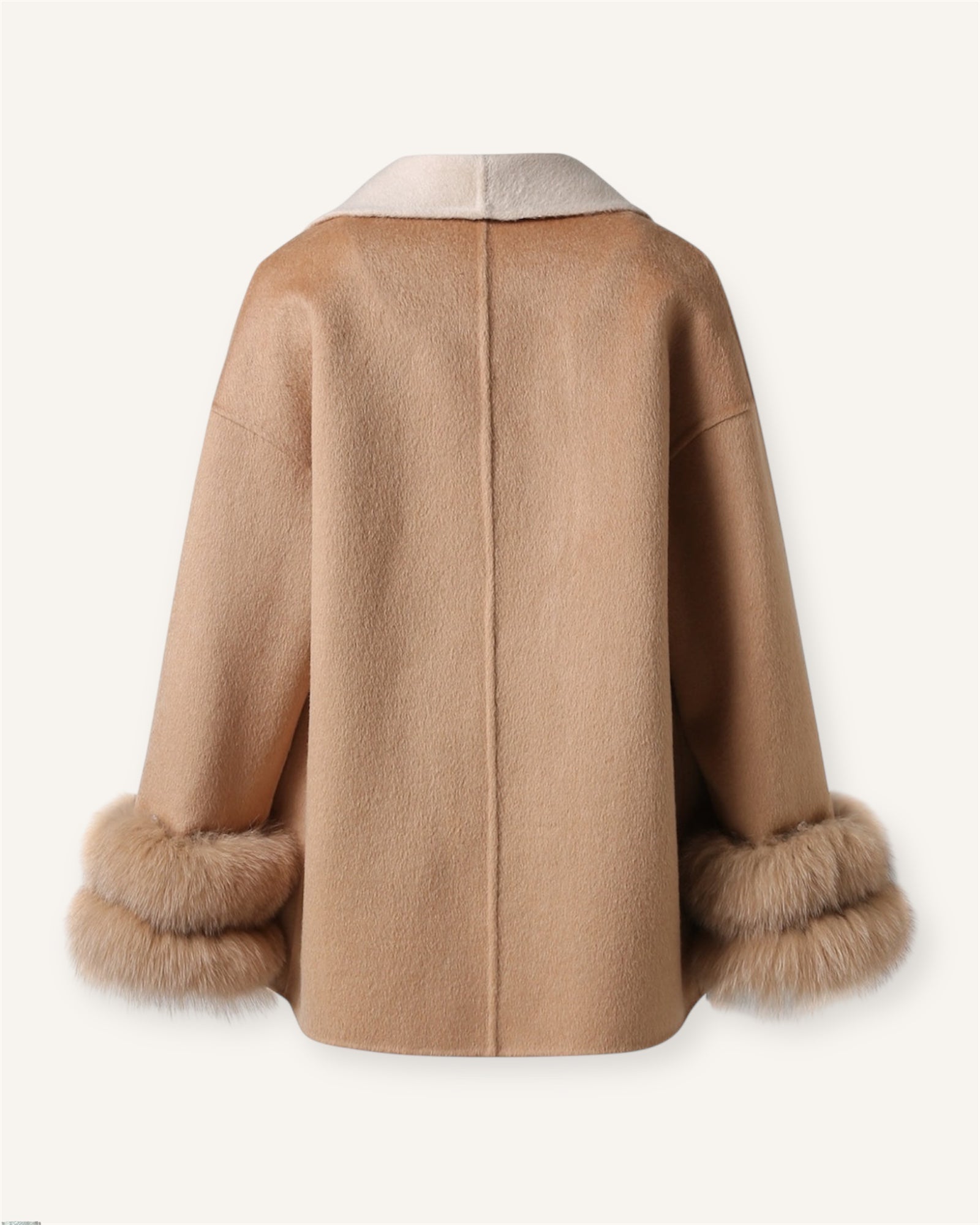 The Kalmar - Kaschmirmantel mit Pelzbesatz aus VIntage Pelz