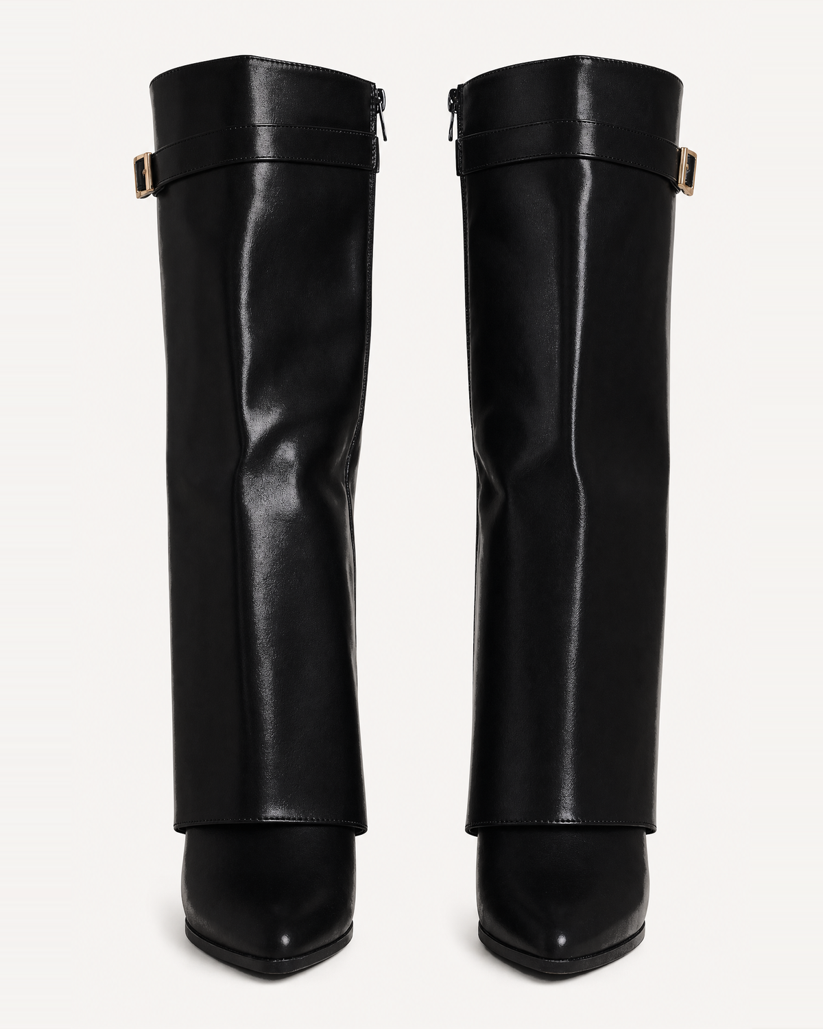 Caliante Shark Boots Faux Leather – Black