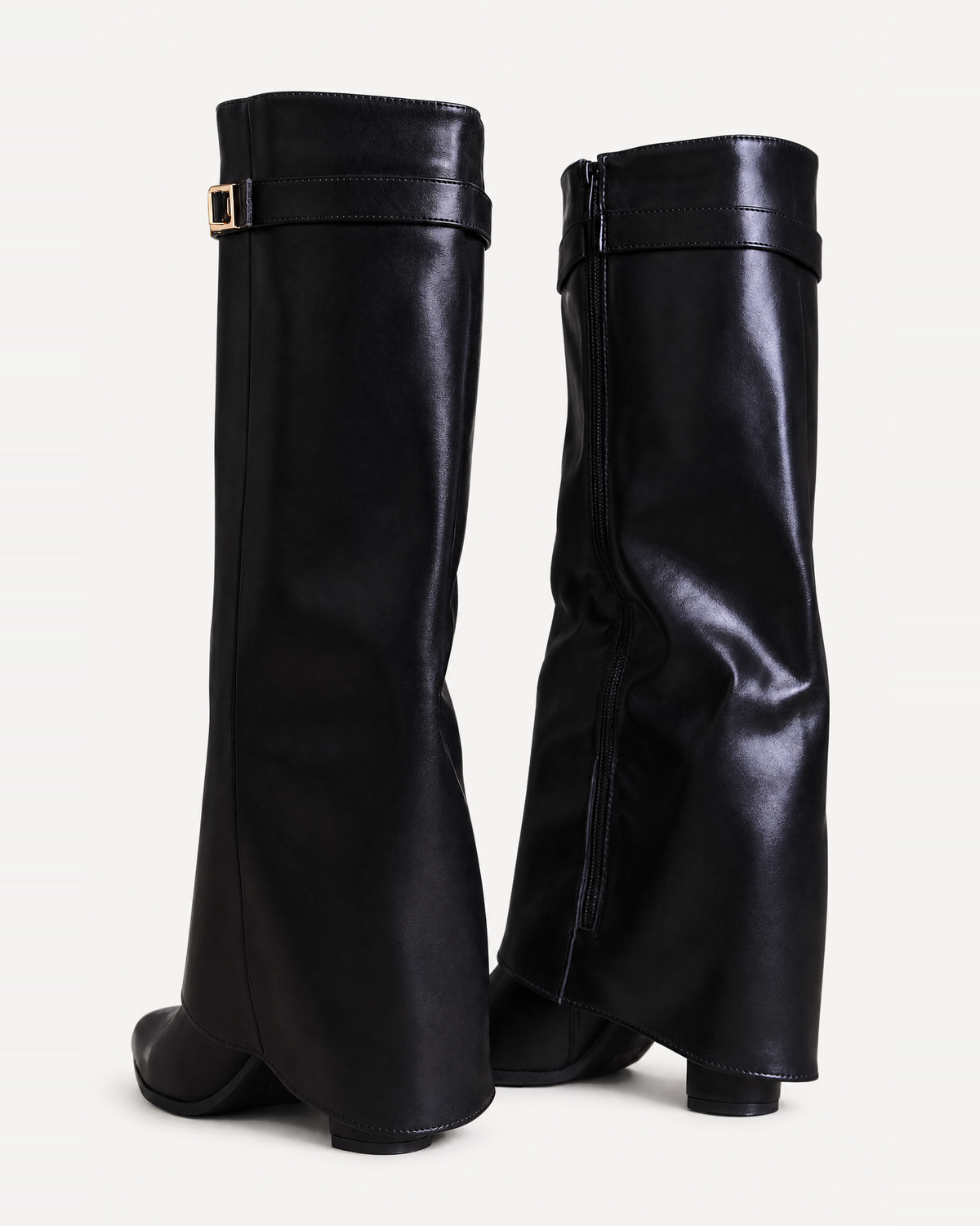 Caliante Shark Boots Faux Leather – Black