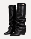 Caliante Shark Boots Slouch – Schwarz Glattleder