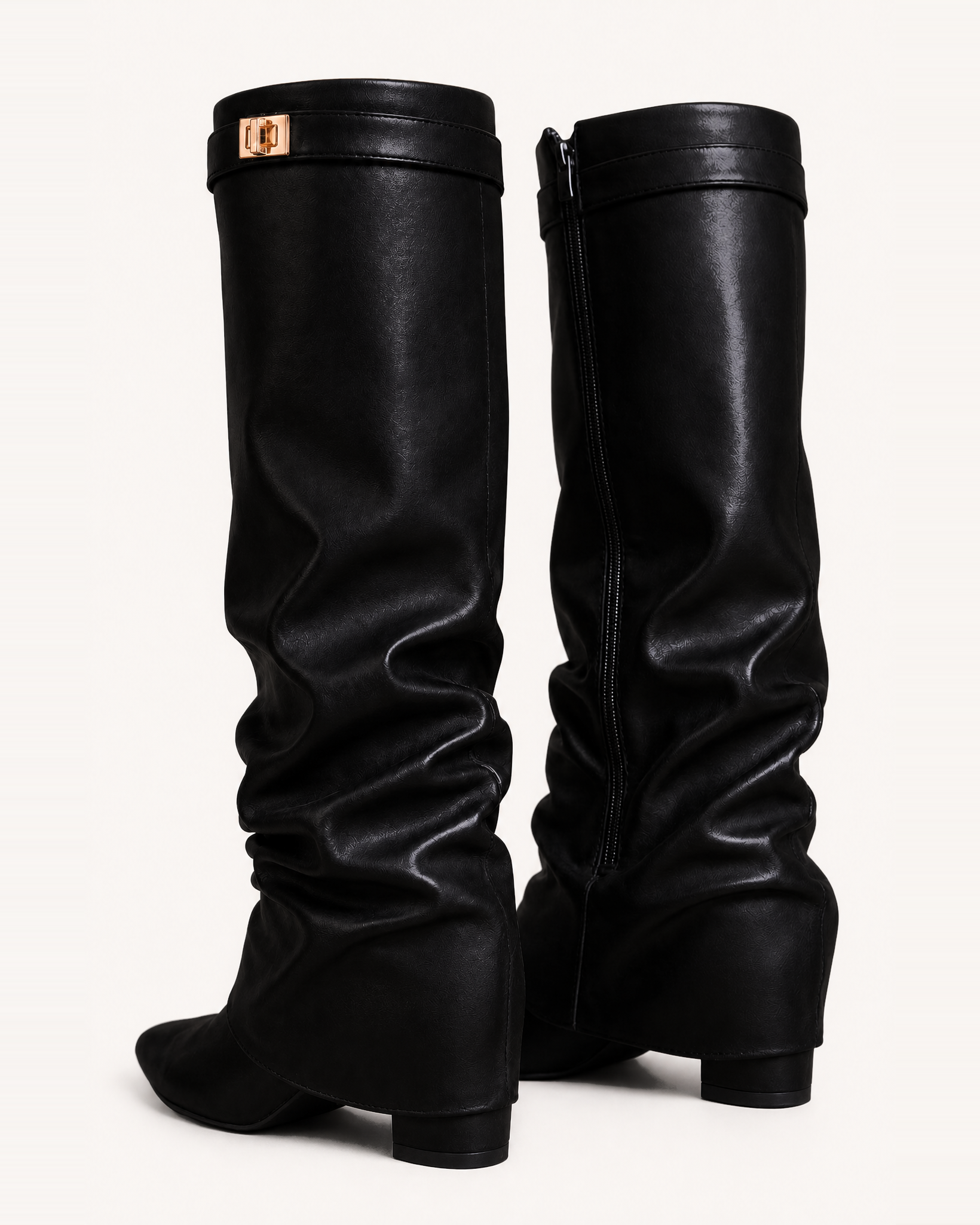 Caliante Shark Boots Slouch – Schwarz Glattleder