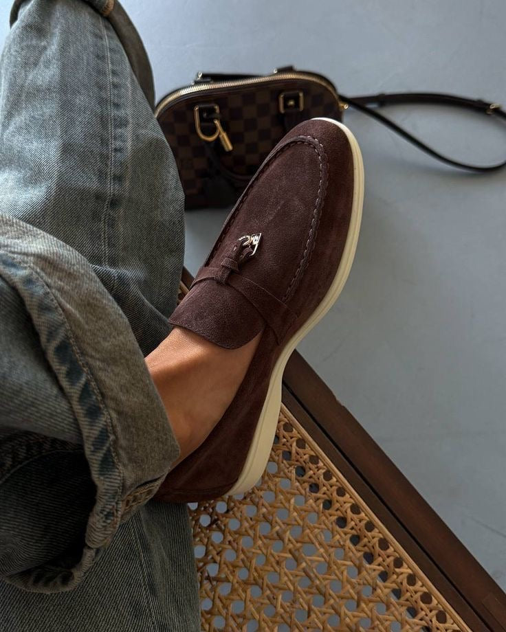 Klassische Amulett Loafer Damen - Espresso Braun