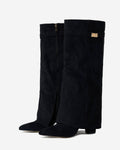 Caliante Shark Boots Kunstvelour – Schwarz