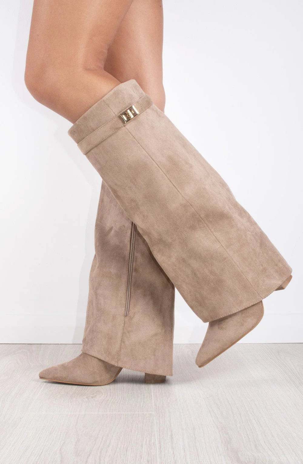 Calianté Shark Boots Kunstvelour - Champagne Beige