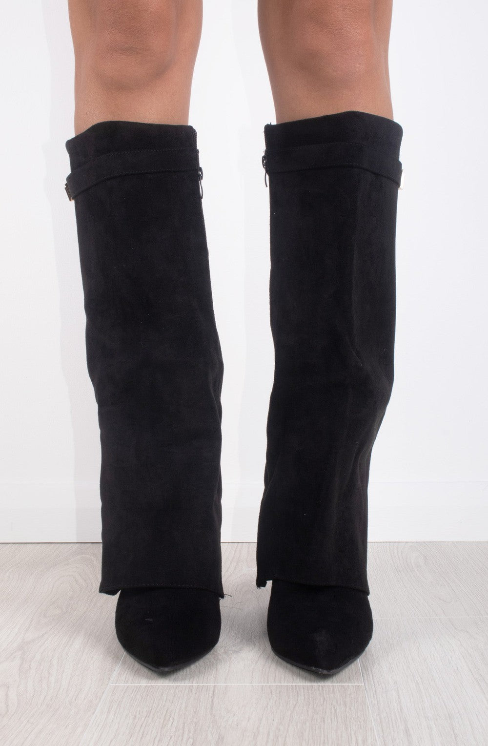 Calianté Shark Boots Kunstvelour - Schwarz