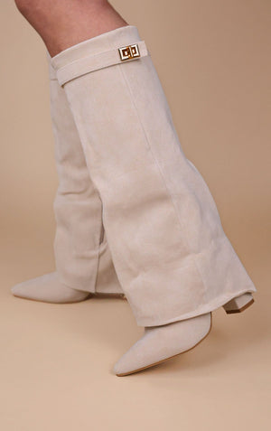 Calianté Shark Boots Kunstvelour - Champagne Beige