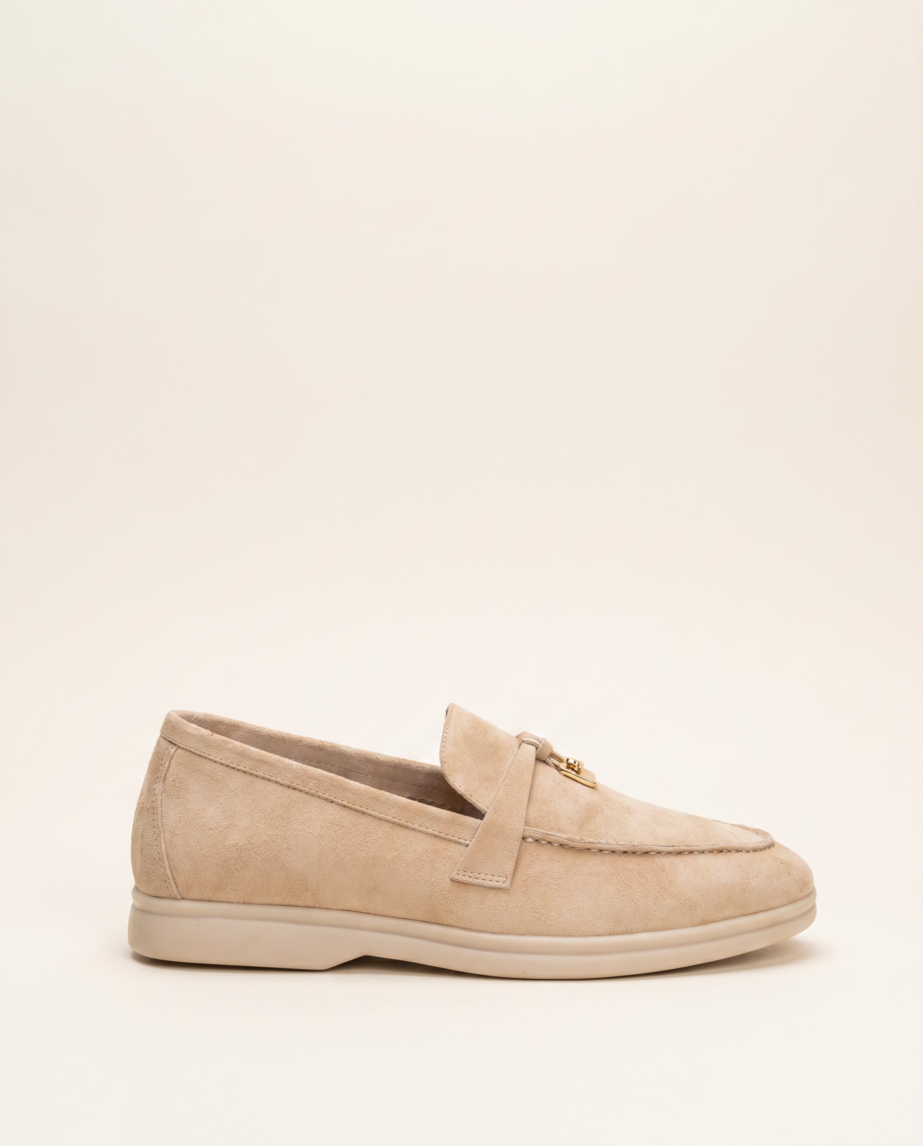 Klassische Amulett Loafer Damen - Champagner Beige