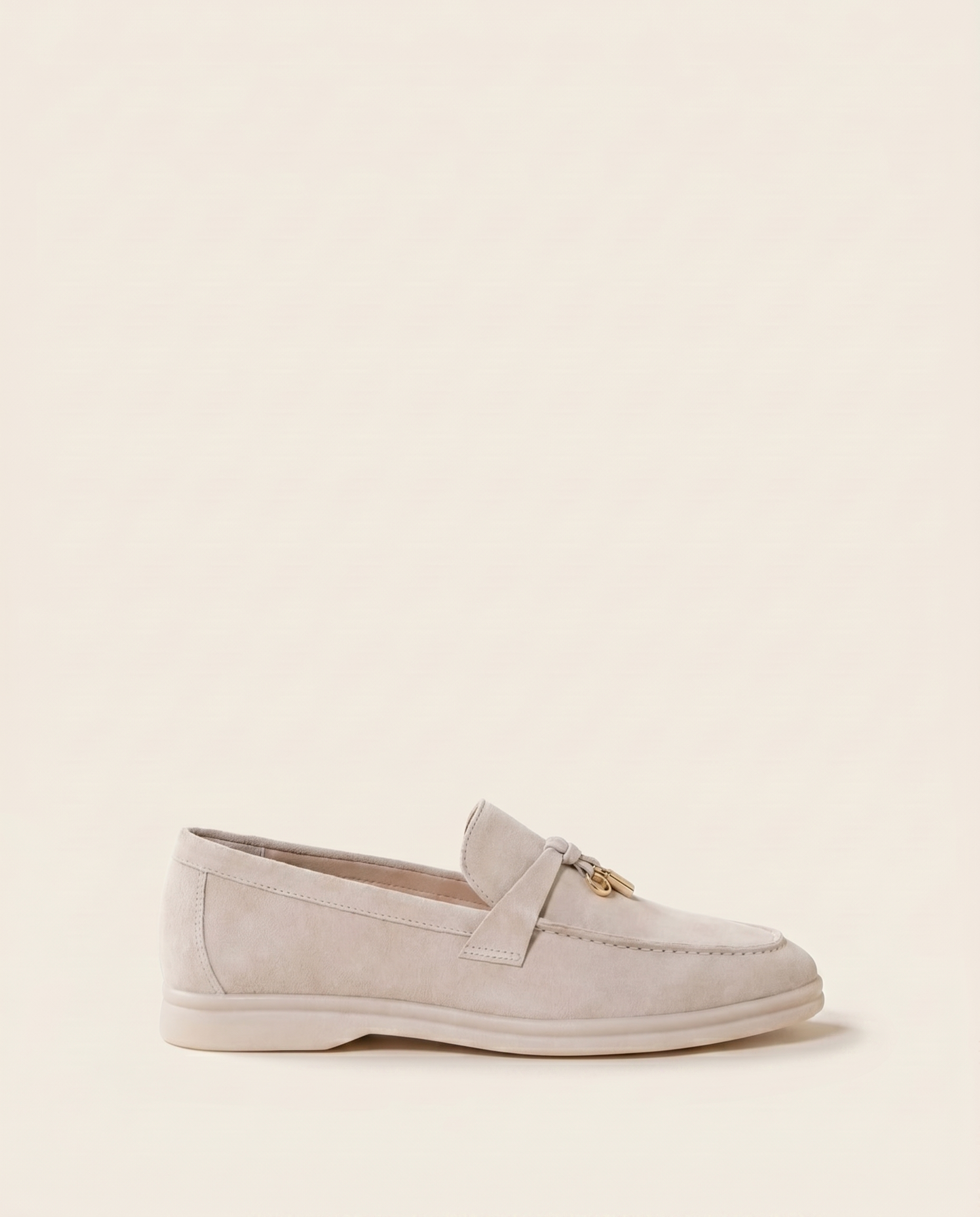 Klassische Amulett Loafer Damen - Creme Beige